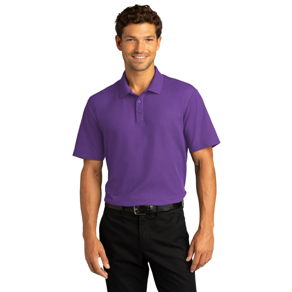 Port Authority Men's Purple SuperPro React Polo