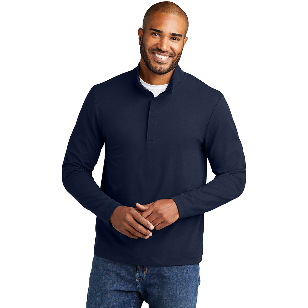 Port Authority Men's River Blue Navy Fairway Stretch Quarter Zip