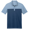 Port Authority Men's Aegean Blue/ Aegean Blue Heather Fine Pique Blend Blocked Polo