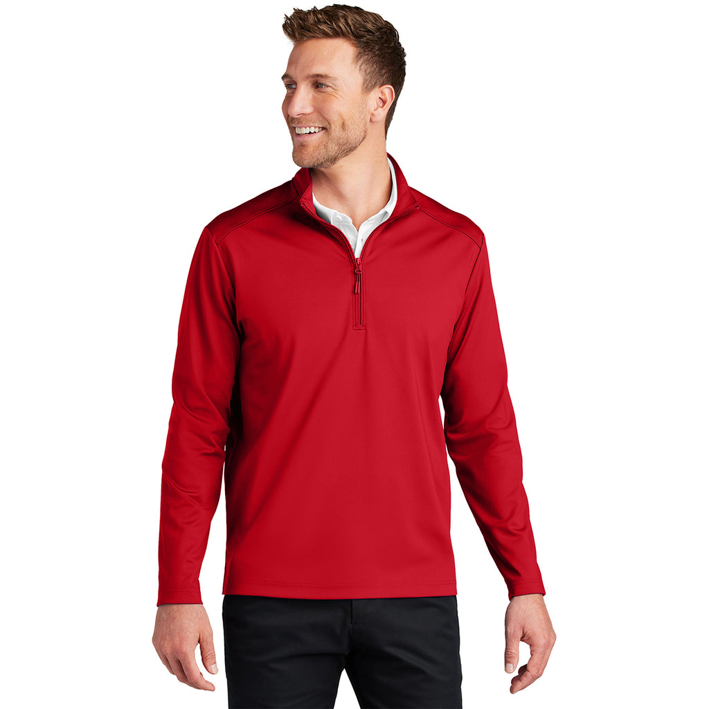 Port Authority Men's Rich Red C-FREE Double Knit 1/4-Zip