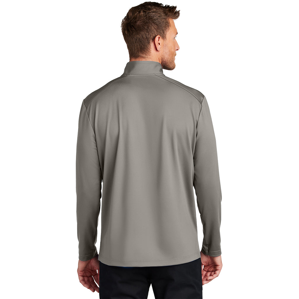 Port Authority Men's Smoke Grey C-FREE Double Knit 1/4-Zip