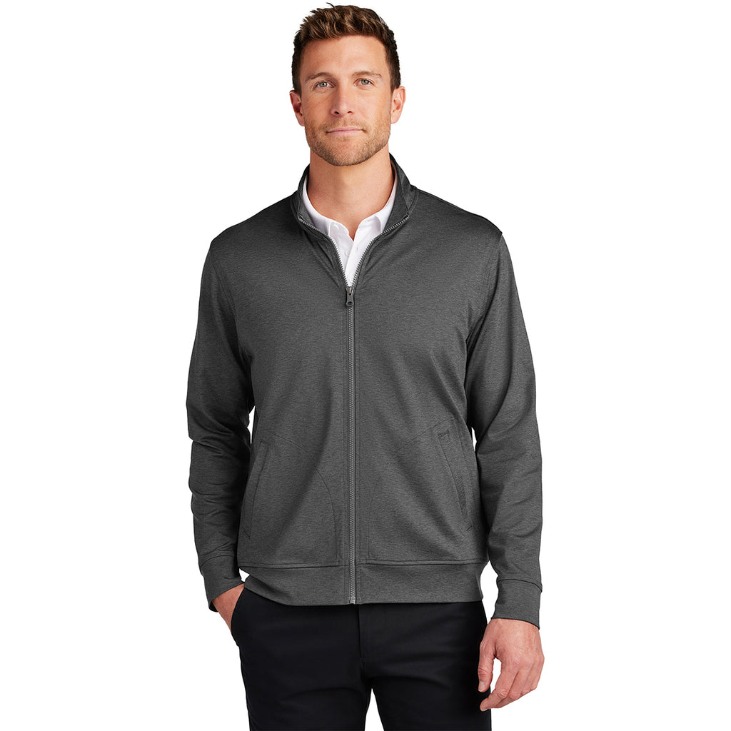 Port Authority Men's Grey Steel Heather C-FREE Double Knit Full-Zip