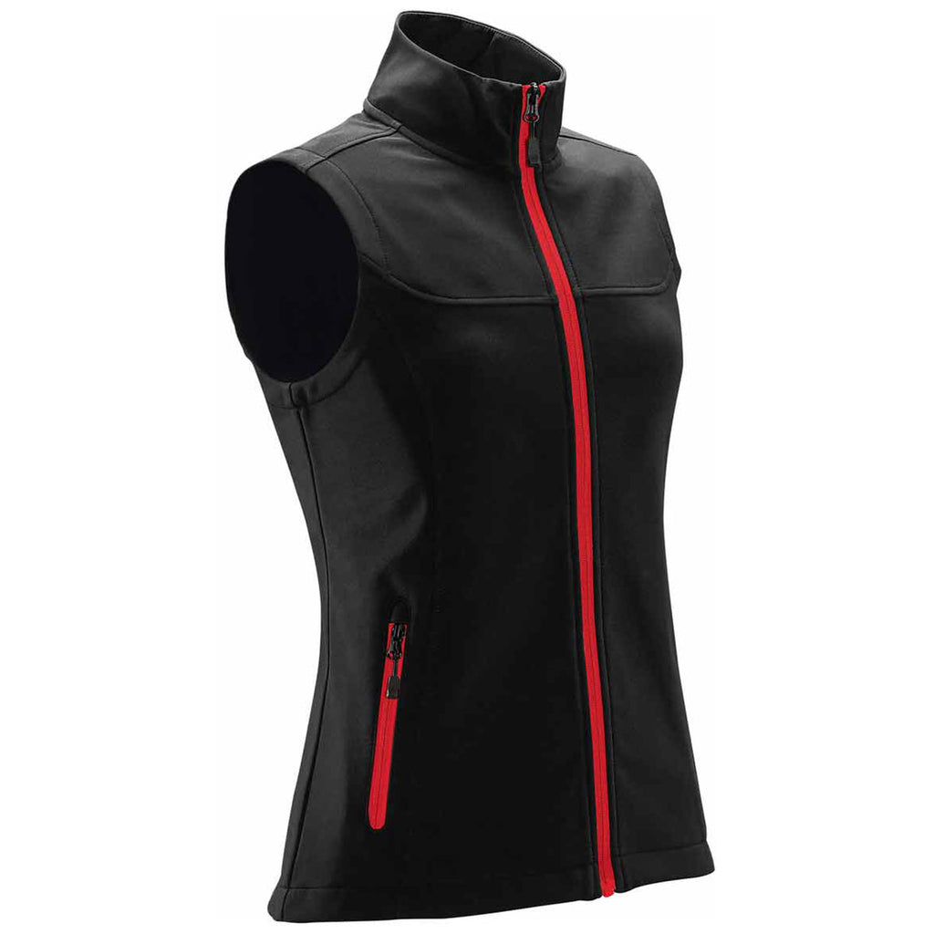 Stormtech Women's Black/ Bright Red Orbiter Softshell Vest