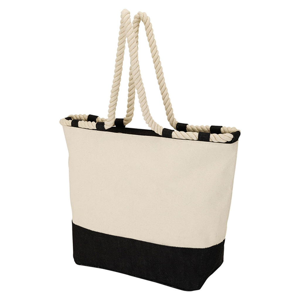 Logomark Black Canvas and Jute Tote