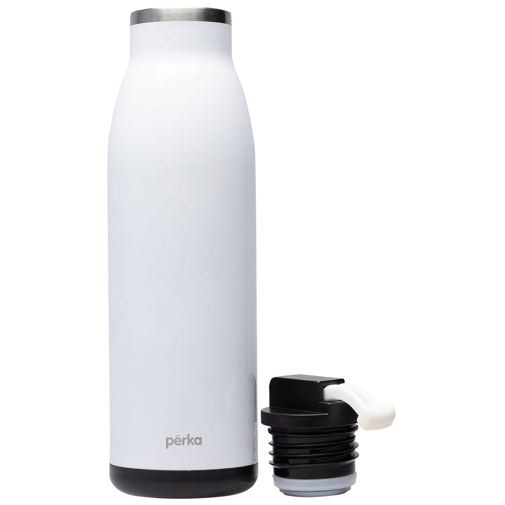 Perka White Granada 17 oz. Double Wall, Stainless Steel Water Bottle