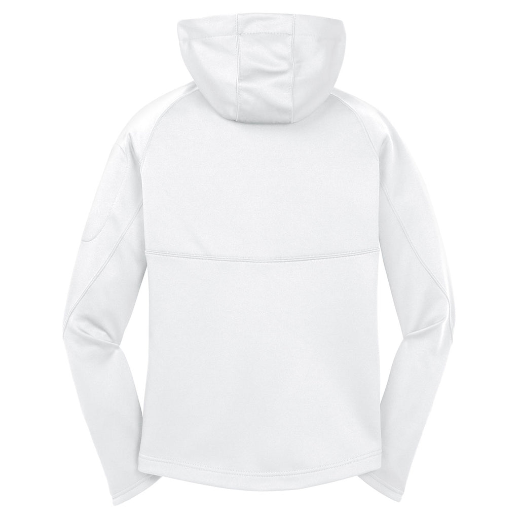 Sport-Tek Women's White Tech Fleece Full-Zip Hooded Jacket