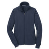 Port Authority Women's Navy Full Zip Slub Fleece Jacket