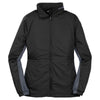 Port Authority Women's Black/Battleship Grey Core Colorblock Wind Jacket