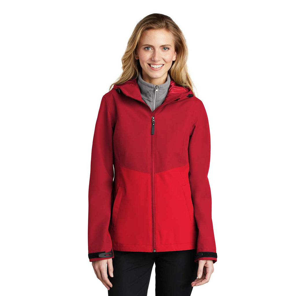 Port Authority Women's Sangria/True Red Tech Rain Jacket