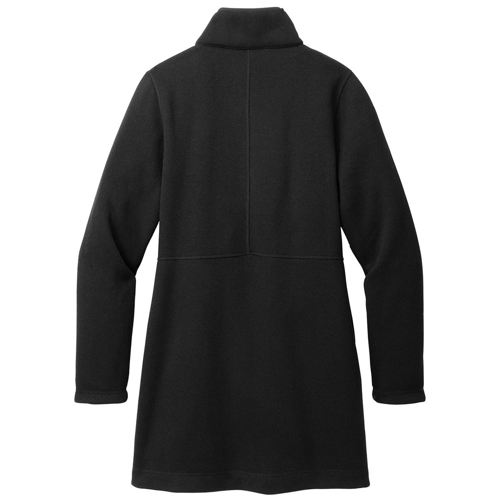 Port Authority Women's Deep Black Arc Sweater Fleece Long Jacket