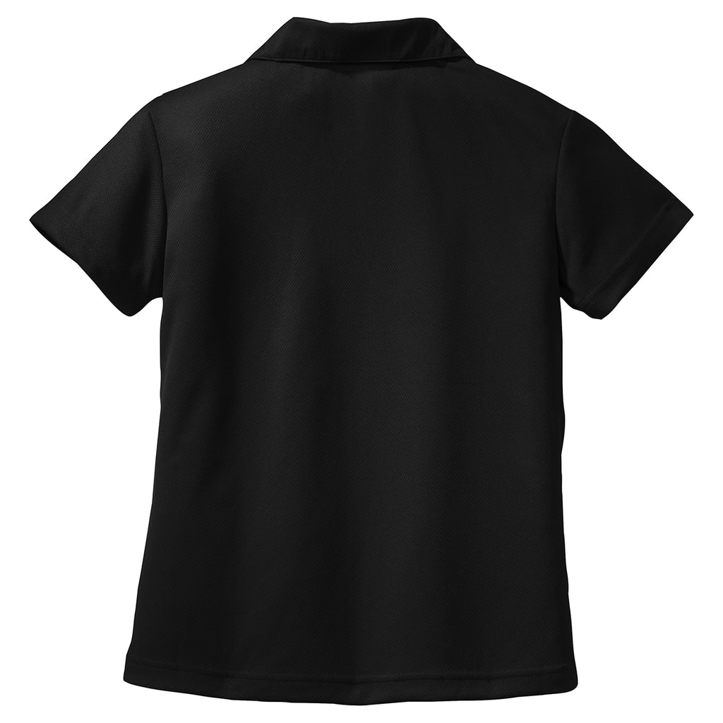 Sport-Tek Women's Black Dri-Mesh V-Neck Polo