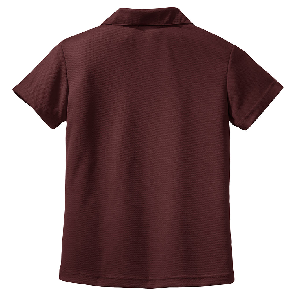 Sport-Tek Women's Maroon Dri-Mesh V-Neck Polo