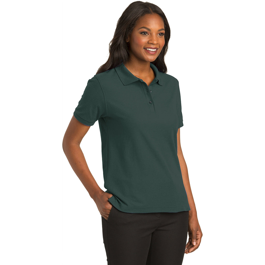 Port Authority Women's Dark Green Silk Touch Polo