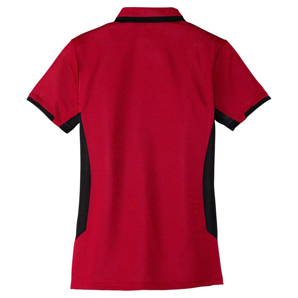 Port Authority Women's Engine Red/Black Dry Zone Colorblock Ottoman Polo