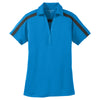 Port Authority Women's Brilliant Blue/Black Silk Touch Performance Colorblock Stripe Polo