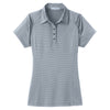 Port Authority Women's White/Shadow Grey Fine Stripe Performance Polo