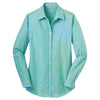 Port Authority Women's Green/Aqua Long Sleeve Gingham Easy Care Shirt