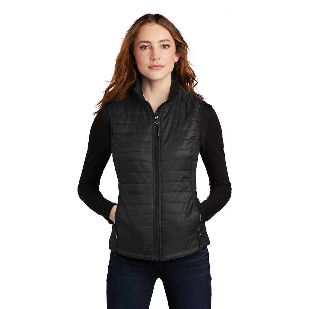 Port Authority Women's Deep Black Packable Puffy Vest