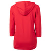 Cutter & Buck Women's Red Virtue Eco Pique Recycled Half Zip Pullover Hoodie