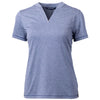 Cutter & Buck Women's Indigo Heather Forge Heathered Stretch Blade Top