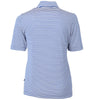 Cutter & Buck Women's Tour Blue Virtue Eco Pique Stripped Recycled Polo