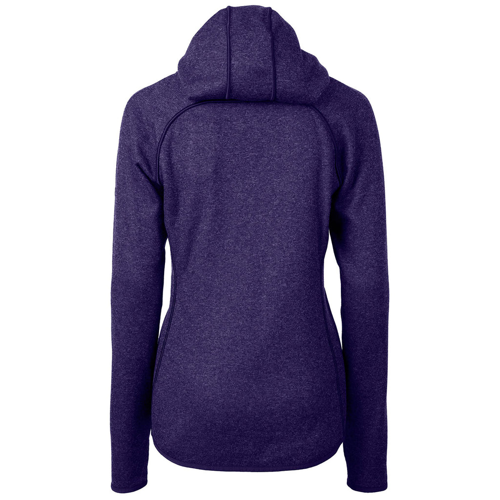 Cutter & Buck Women's College Purple Heather Mainsail Hooded Jacket