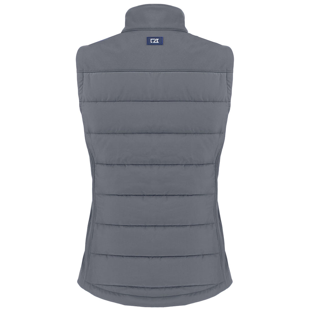 Cutter & Buck Women's Elemental Grey Evoke Hybrid Eco Softshell Recycled Full Zip Vest