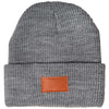 Leeman Grey Cuffed Rib Knit Beanie