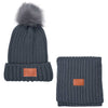 Leeman Grey Ribbed Knit Winter Duo