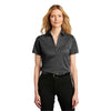 Port Authority Women's Black Heather Heathered Silk Touch Performance Polo