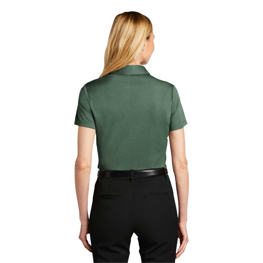 Port Authority Women's Green Glen Heather Heathered Silk Touch Performance Polo