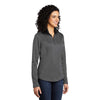 Port Authority Women's Steel Grey/Black Silk Touch Performance Quarter Zip