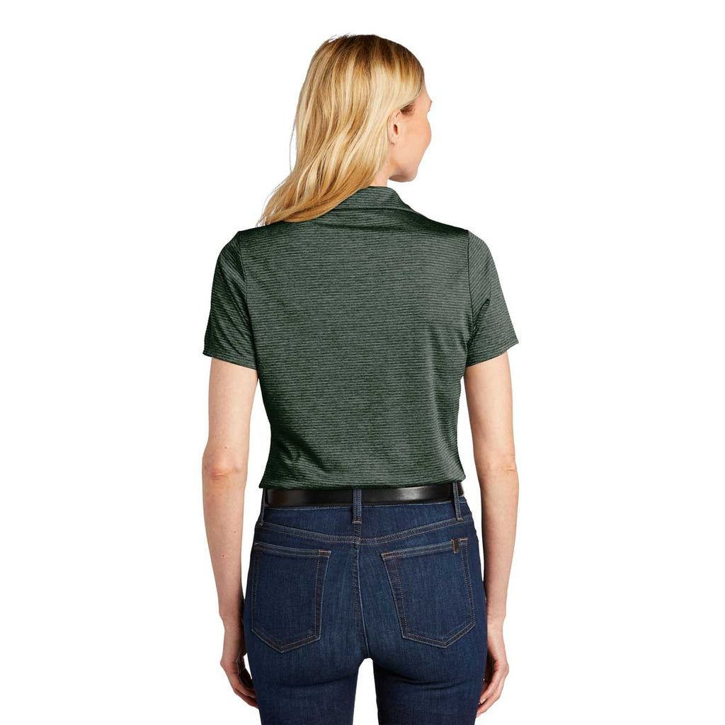 Port Authority Women's Deep Forest Green Shadow Stripe Polo