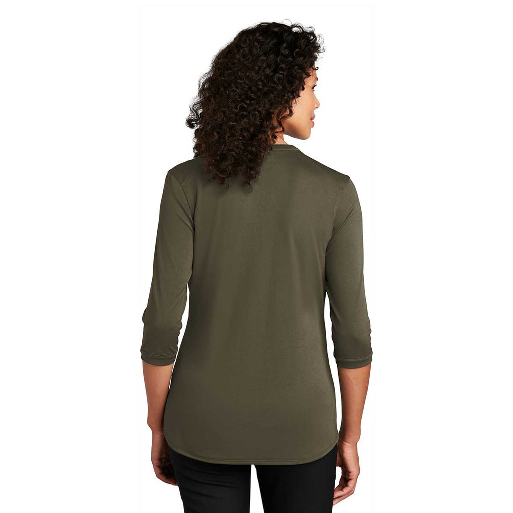 Port Authority Women's Deep Olive UV Choice Pique Henley