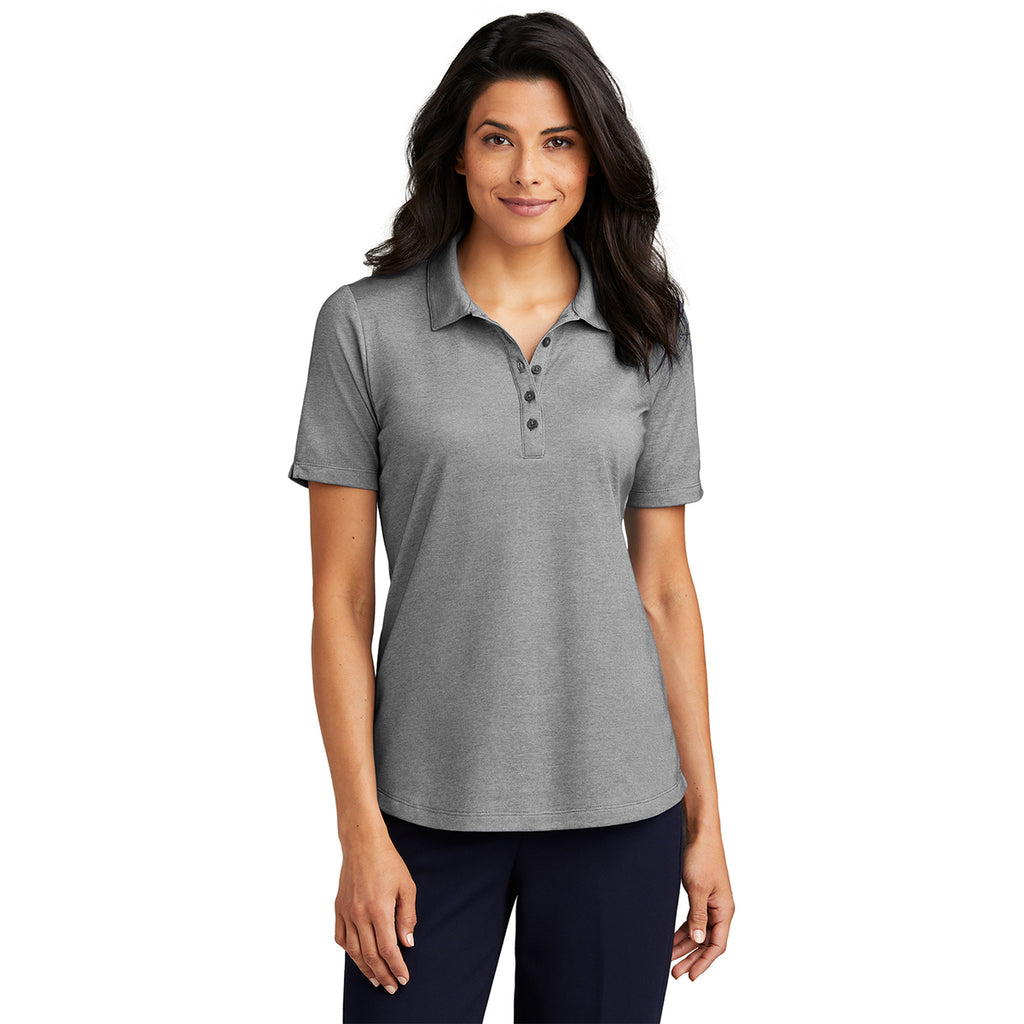 Port Authority Women's Charcoal Heather Fine Pique Blend Polo