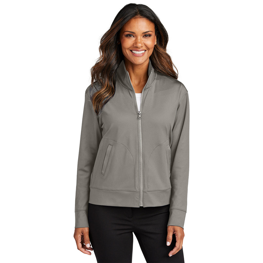 Port Authority Women's Smoke Grey C-FREE Double Knit Full-Zip