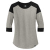 New Era Women's Black/Rainstorm Grey Heather Heritage Blend 3/4 Sleeve Baseball Raglan Tee