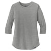 New Era Women's Shadow Grey Heather Heritage Blend 3/4 Sleeve Baseball Raglan Tee