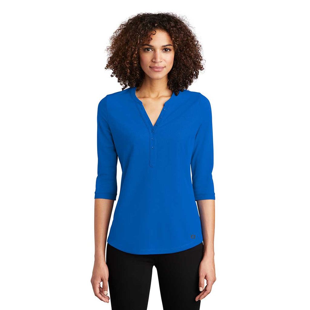 OGIO Women's Electric Blue Jewel Henley