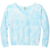 Port & Company Women's Glacier Beach Wash Cloud Tie-Dye V-Neck Sweatshirt