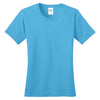 Port & Company Women's Aquatic Blue Ring Spun Cotton Tee