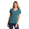 Port & Company Women's Vivid Teal Heather Tri-Blend V-Neck Tee