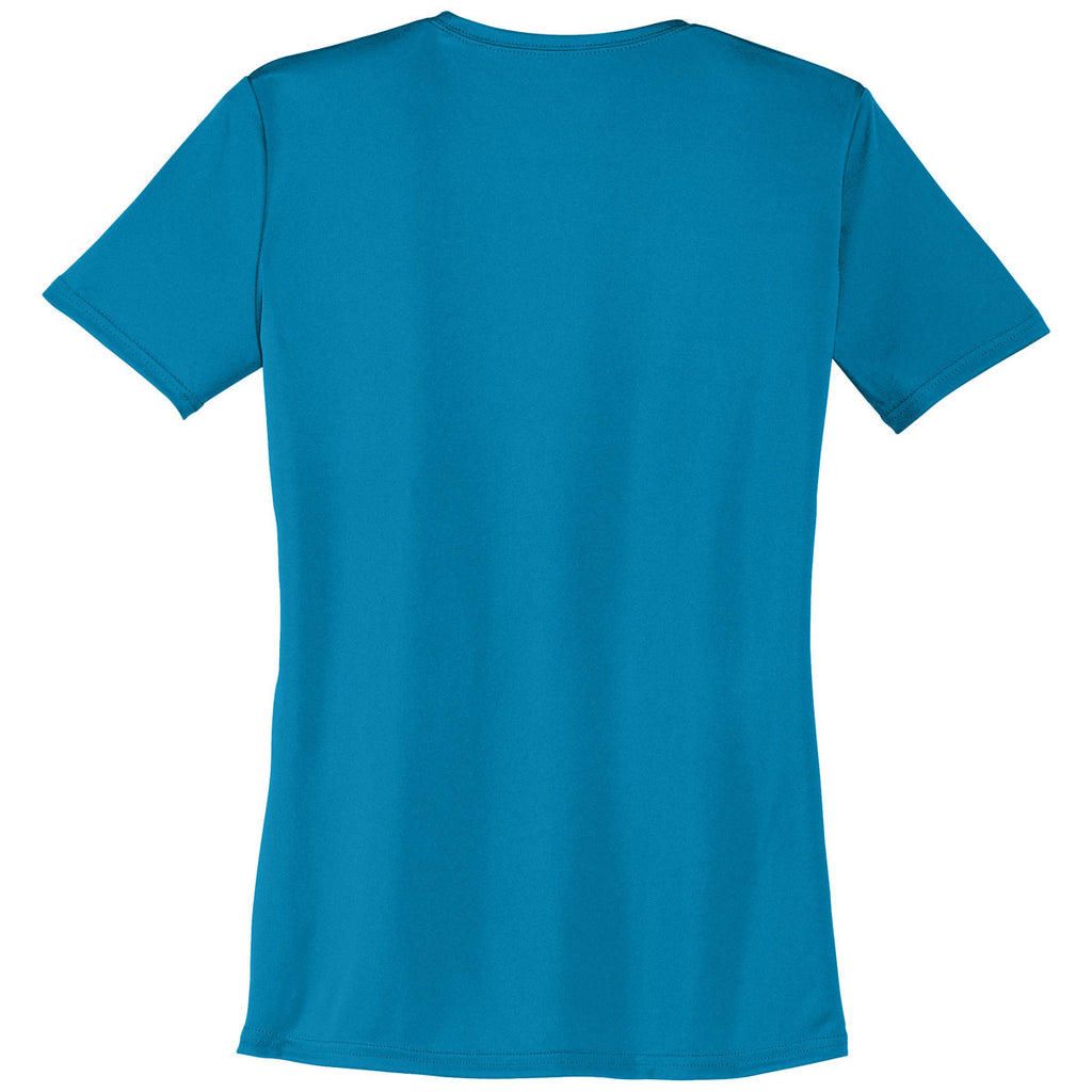 Port & Company Women's Neon Blue Performance Tee