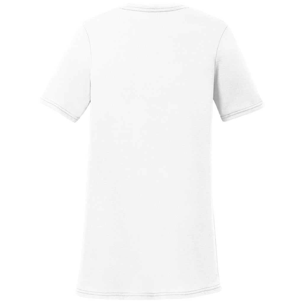 Port & Company Women's White Performance Blend V-Neck Tee