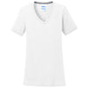 Port & Company Women's White Performance Blend V-Neck Tee