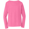 Port & Company Women's New Pink Long Sleeve Fan Favorite V-Neck Tee