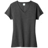 Port & Company Women's Black Heather Fan Favorite Blend V-Neck Tee