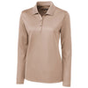 Clique Women's Light Beige Long Sleeve Ice Pique Polo