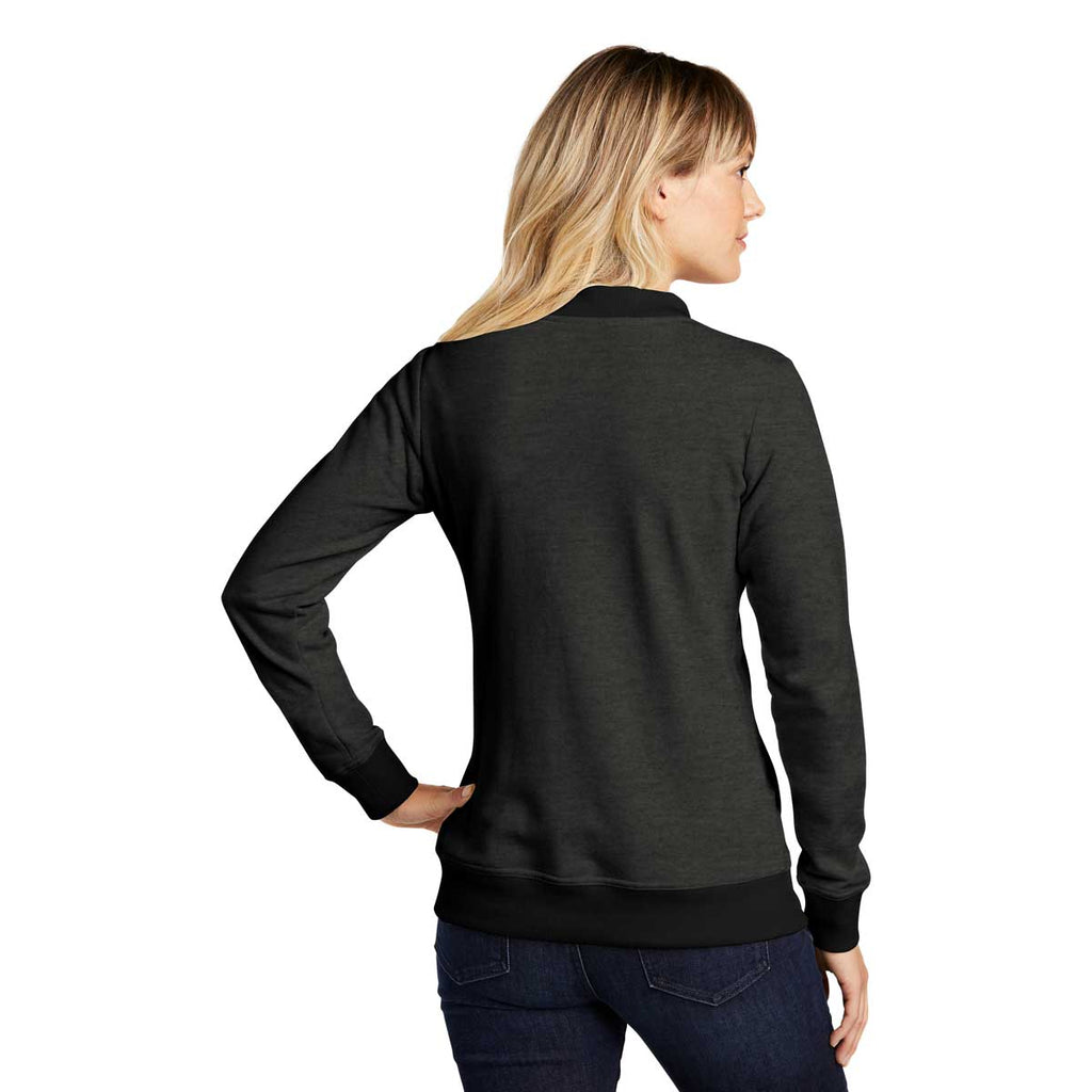 Sport-Tek Women's Heather Black Lightweight French Terry Bomber