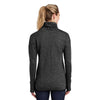 Sport-Tek Women's Black Heather Triumph Cowl Neck Pullover